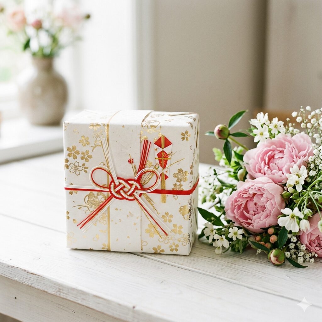 結婚内祝いの相場をプロが解説。華やかにラッピングされたギフトボックス。